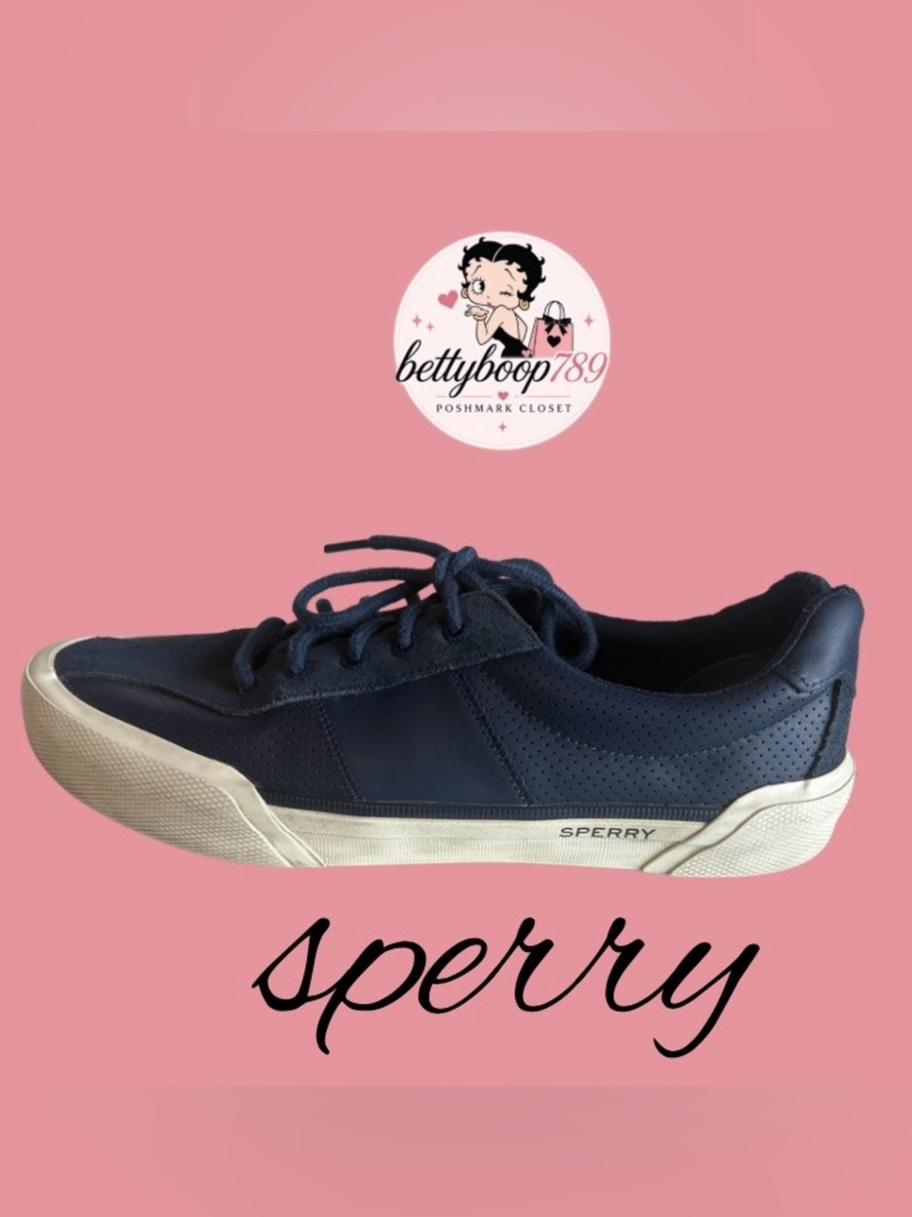 Pre-loved Sperry Navy Low-Top Lace-Up Sneaker
